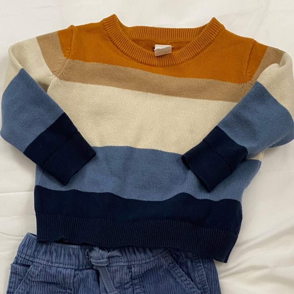 Baby Gap Stripe Mustard Sweater